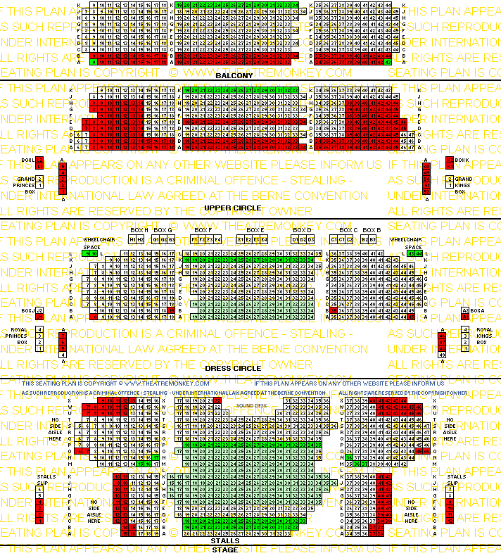 Theatre Royal, Drury Lane value seating plan