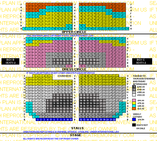 Phoenix Theatre prices seating plan